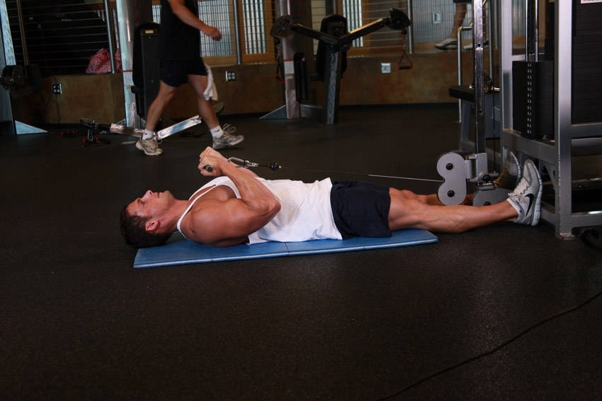 Alternative demonstration of Lying Cable Curl exercise