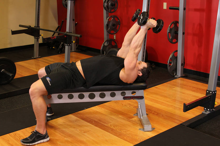 Alternative demonstration of Lying Dumbbell Tricep Extension exercise