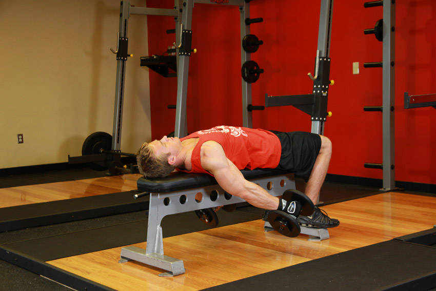 Alternative demonstration of Lying Supine Dumbbell Curl exercise