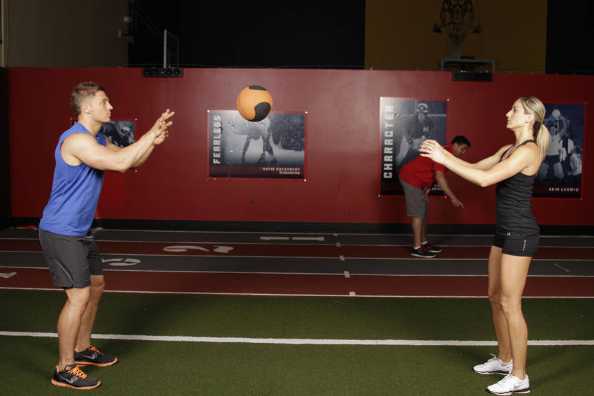 Alternative demonstration of Medicine Ball Chest Pass exercise