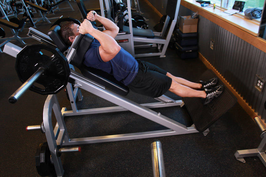 Alternative demonstration of Narrow Stance Hack Squats exercise