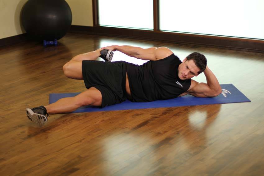 Alternative demonstration of On Your Side Quad Stretch exercise