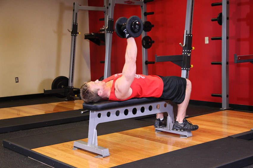 Alternative demonstration of One Arm Dumbbell Bench Press exercise