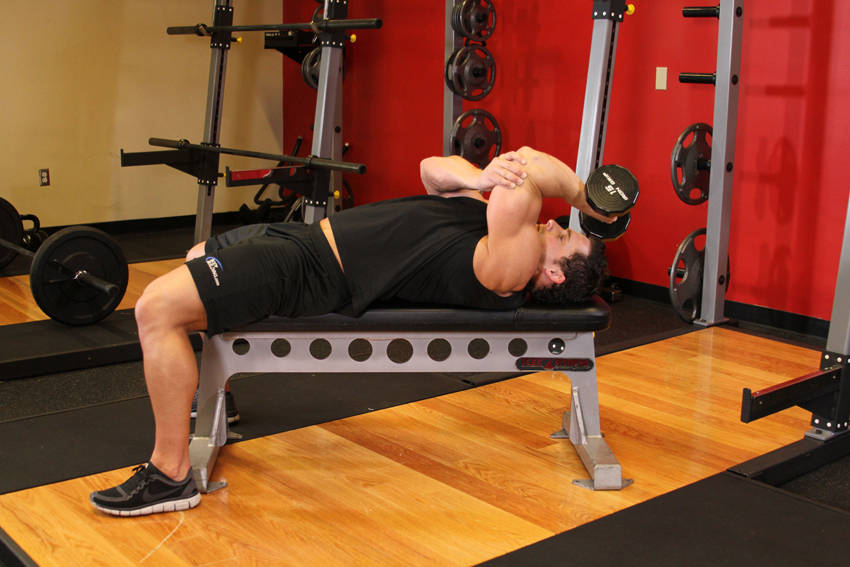 Alternative demonstration of One Arm Pronated Dumbbell Triceps Extension exercise