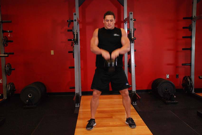 Alternative demonstration of Open Palm Kettlebell Clean exercise