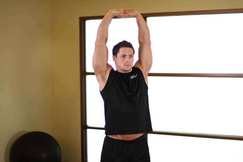 Alternative demonstration of Overhead Stretch exercise
