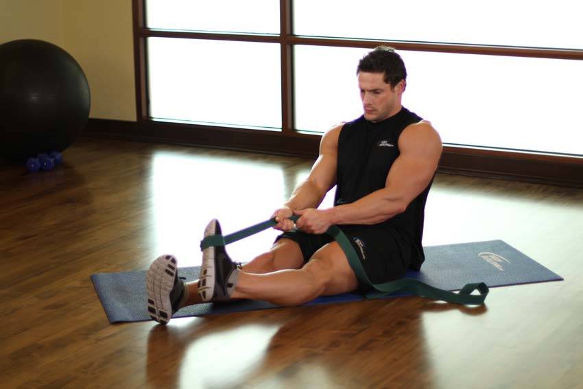 Demonstration of Peroneals Stretch exercise showing proper form and technique