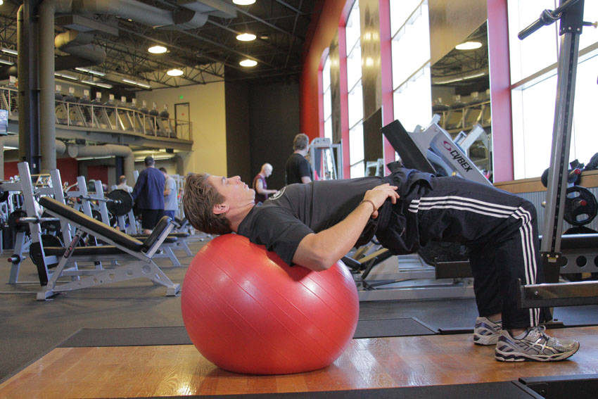 Alternative demonstration of Physioball Hip Bridge exercise