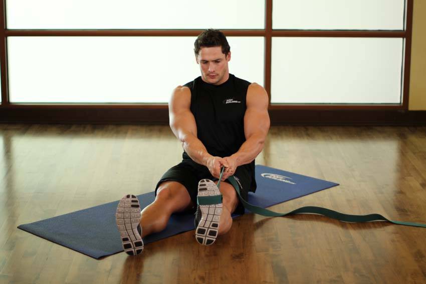 Alternative demonstration of Posterior Tibialis Stretch exercise