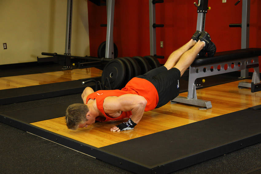 Alternative demonstration of Push-Ups With Feet Elevated exercise