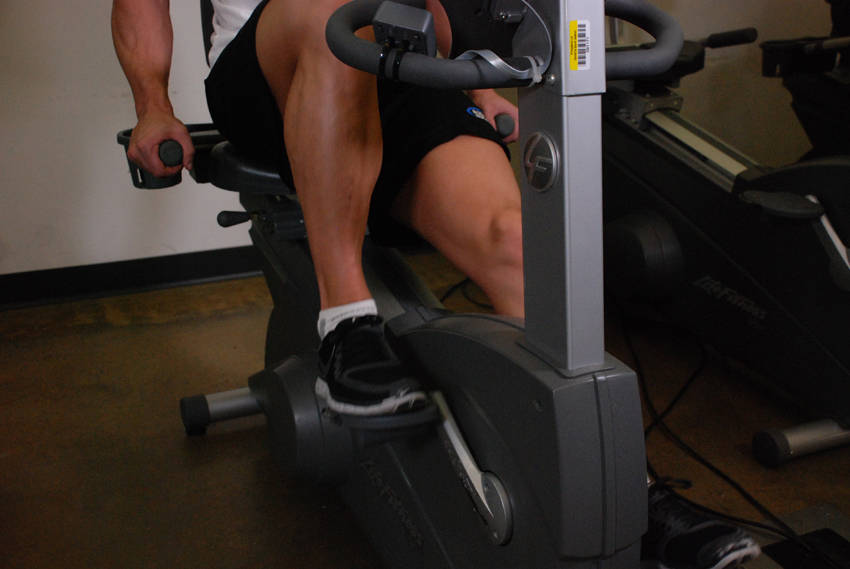 Alternative demonstration of Recumbent Bike exercise