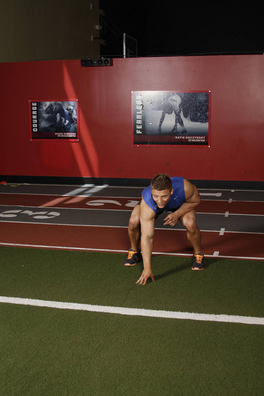 Demonstration of Return Push from Stance exercise showing proper form and technique
