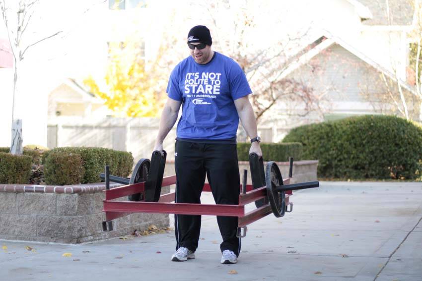 Alternative demonstration of Rickshaw Deadlift exercise