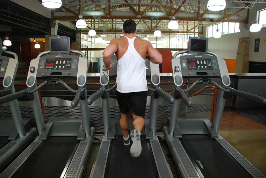 Demonstration of Running, Treadmill exercise showing proper form and technique