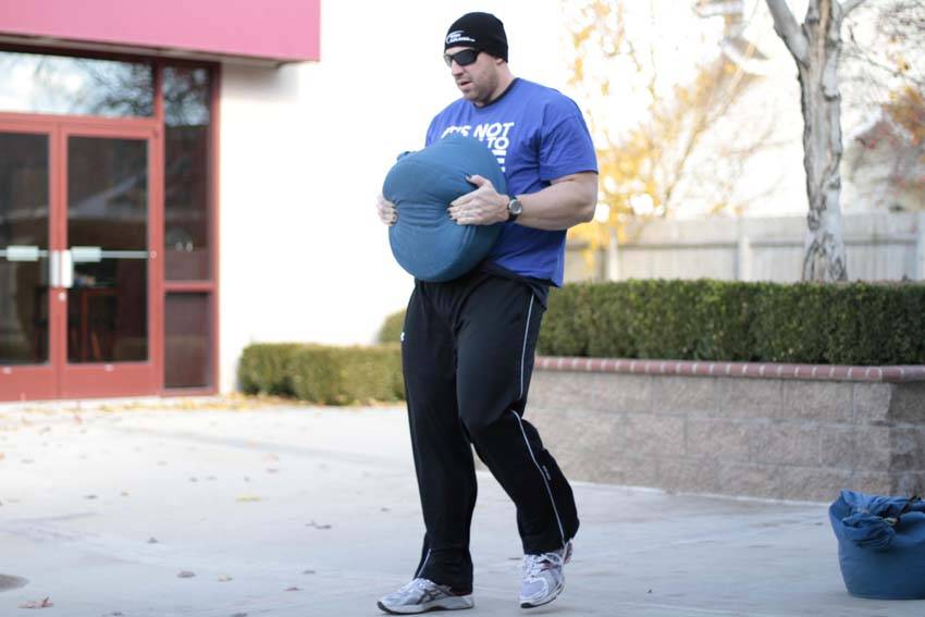 Alternative demonstration of Sandbag Load exercise