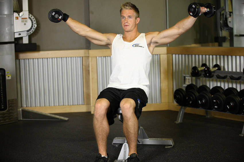 Alternative demonstration of Seated Side Lateral Raise exercise