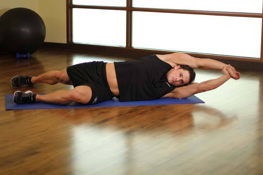 Alternative demonstration of Side-Lying Floor Stretch exercise