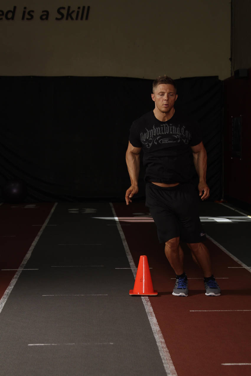 Demonstration of Side Hop-Sprint exercise showing proper form and technique