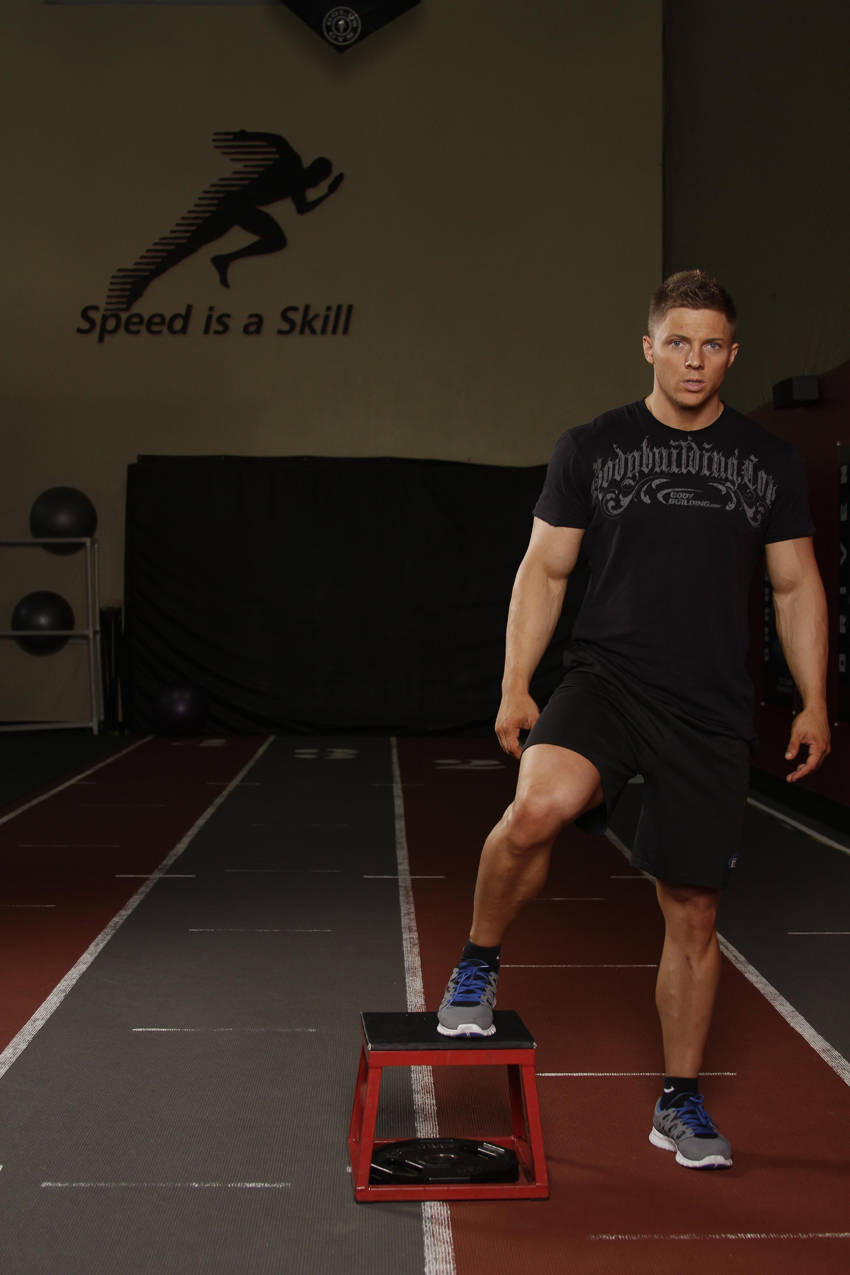 Demonstration of Side to Side Box Shuffle exercise showing proper form and technique