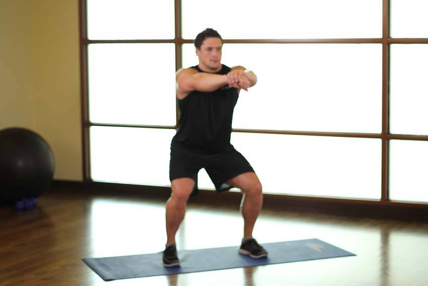 Alternative demonstration of Sit Squats exercise