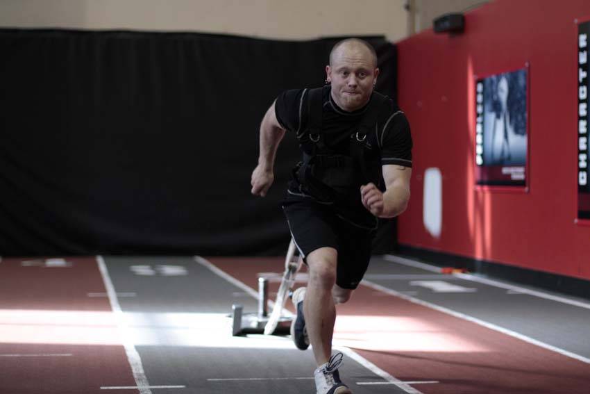 Alternative demonstration of Sled Drag - Harness exercise
