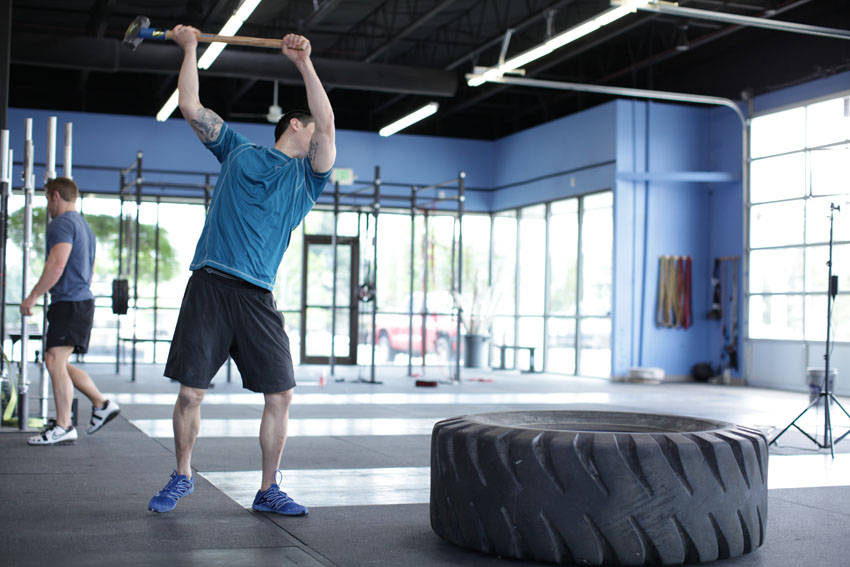 Alternative demonstration of Sledgehammer Swings exercise