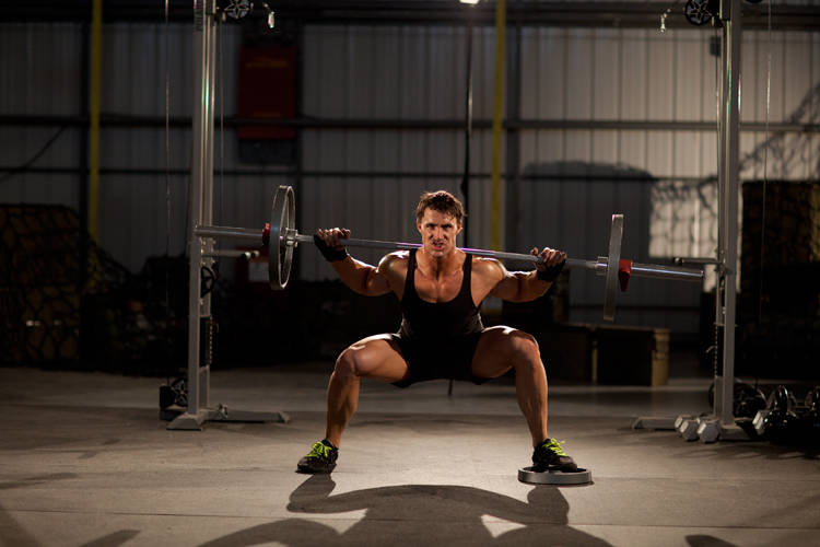 Alternative demonstration of Squat with Plate Movers exercise