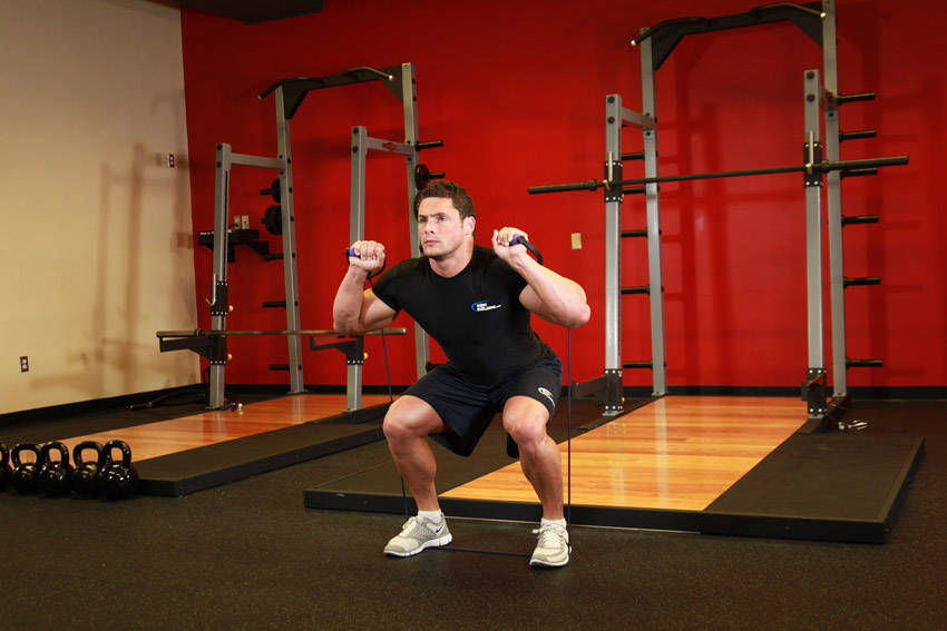 Alternative demonstration of Squats - With Bands exercise