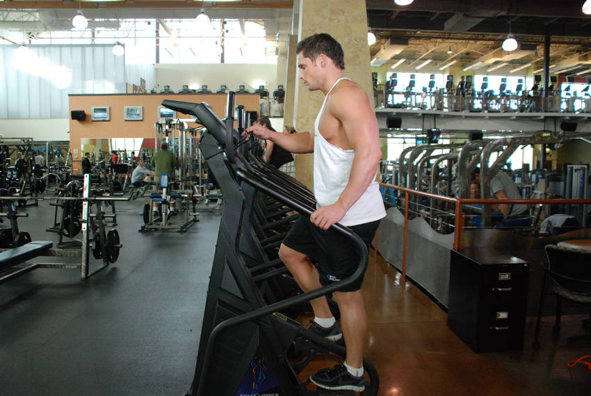 Demonstration of Stairmaster exercise showing proper form and technique