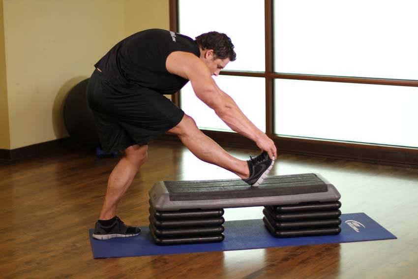 Alternative demonstration of Standing Gastrocnemius Calf Stretch exercise