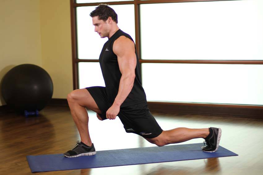 Alternative demonstration of Standing Hip Flexors exercise