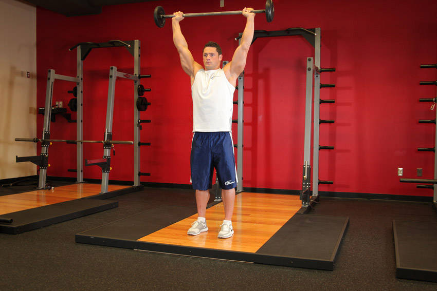 Alternative demonstration of Standing Military Press exercise