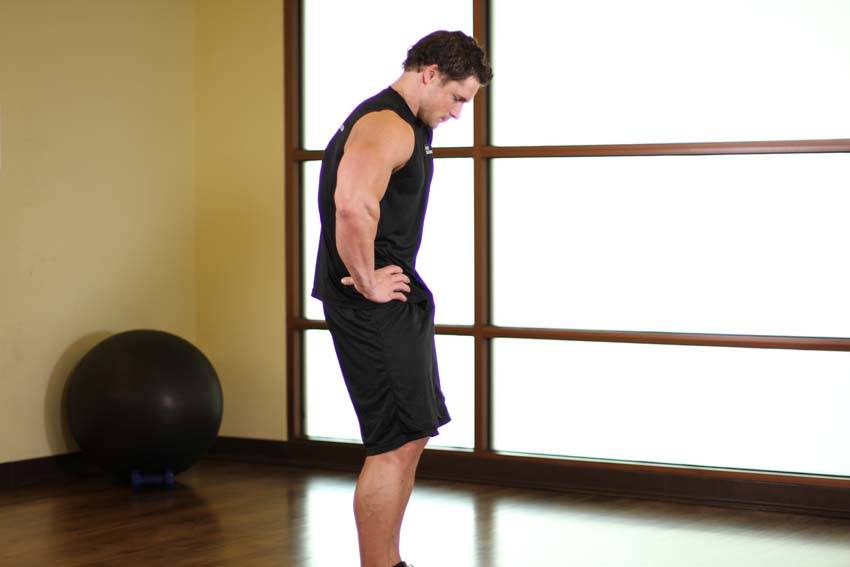 Alternative demonstration of Standing Pelvic Tilt exercise