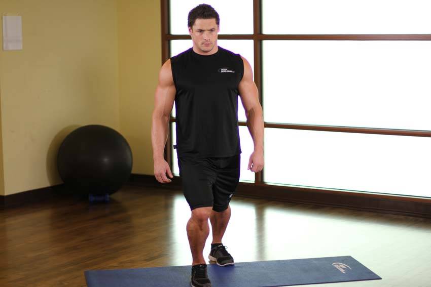 Alternative demonstration of Standing Soleus And Achilles Stretch exercise