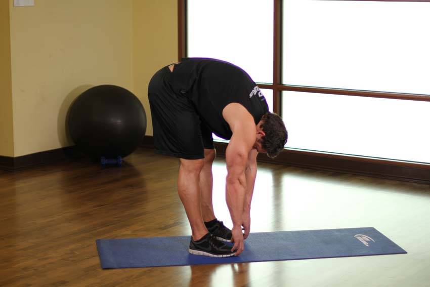 Alternative demonstration of Standing Toe Touches exercise