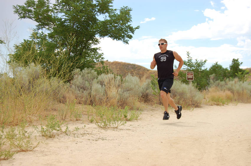 Demonstration of Trail Running/Walking exercise showing proper form and technique