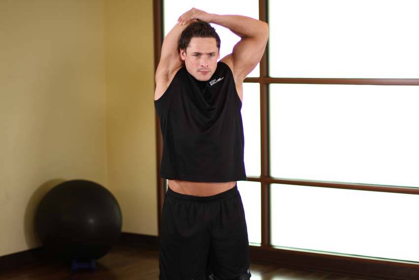 Alternative demonstration of Triceps Stretch exercise