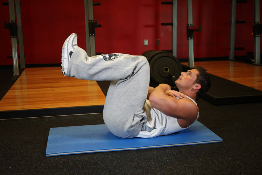 Alternative demonstration of Tuck Crunch exercise
