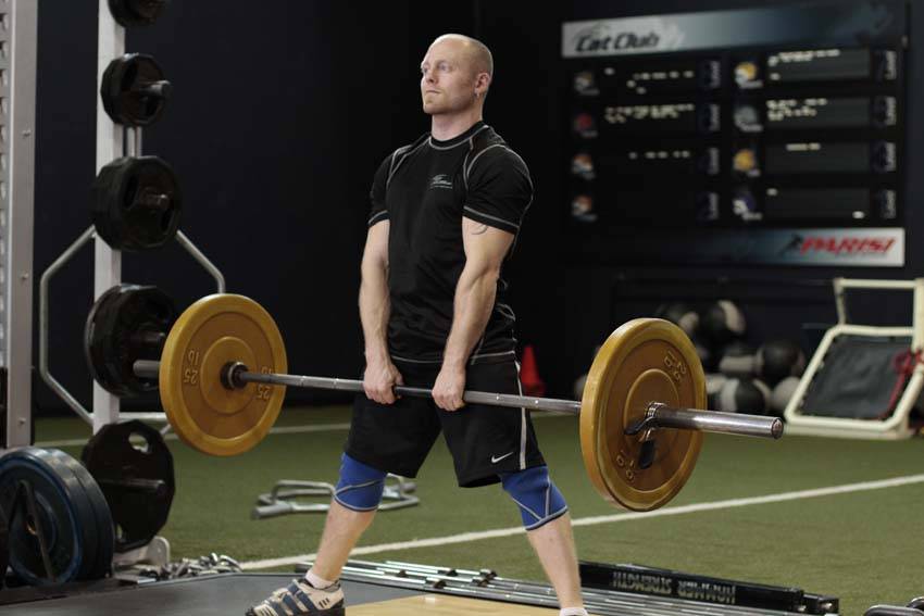 Alternative demonstration of Wide Stance Stiff Legs exercise
